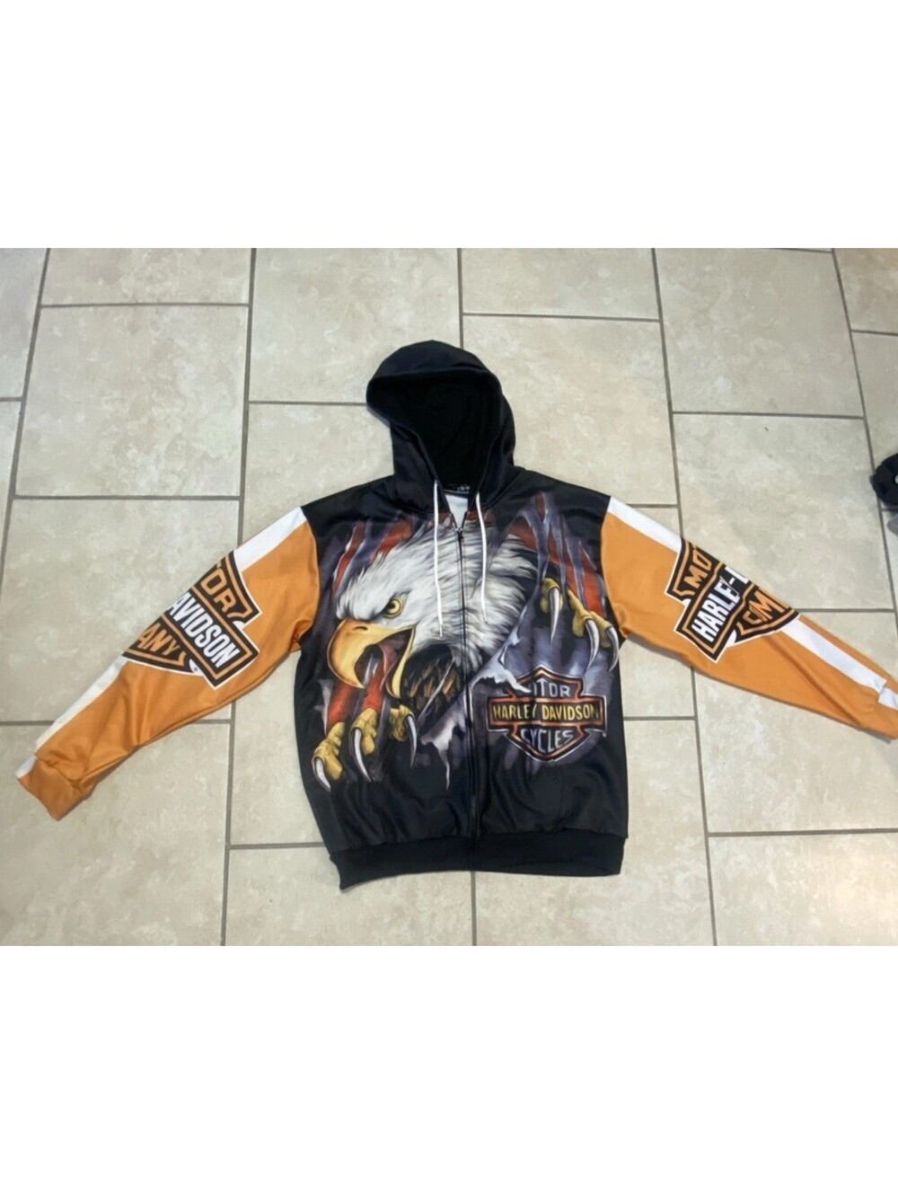 Harley Davidson Eagle Full Print Hoodie Xl